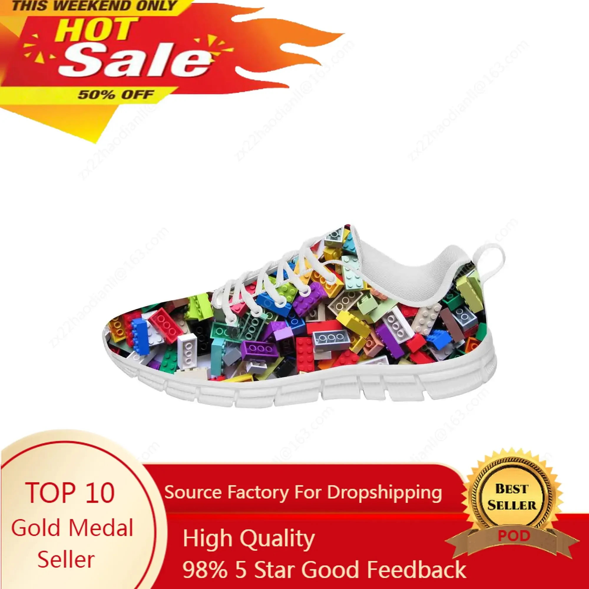 Building Toys Toy Block Bricks Sports Shoes Women Teenager Sneakers High Quality Printed Causal Tailor-made Fashion Couple Shoes