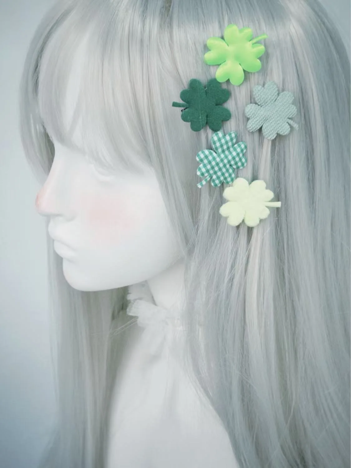 5 ชิ้น/เซ็ต Four Leaf Clover ผมคลิป Mori สาวผม Pins Clamps Y2K อุปกรณ์เสริมผมสําหรับสาวผู้หญิงฮาโลวีนเครื่องแต่งกาย