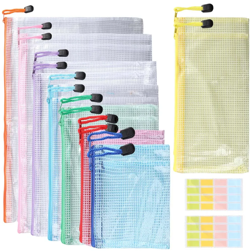

15 Piece Set of Document Bag Storage Bag A4/A5/A6/B4/B5/B6/B8/Labeled Storage Bag, Color Document Bag, Used for Documents