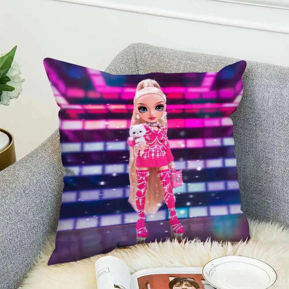 

Rainbow High Pillow Case Double-Sided Printing Cushion Cover 45x45 Decorative Cushions Sofa Home Decor Soft Pillowcase