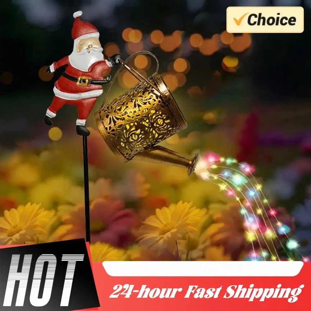 Weihnachten Santa Solar Wasserkocher Lichter Garten Rasen Hof Santa Claus Wasserkocher Boden Lampe Led Nachtlicht Outdoor Decor Gartenarbeit Geschenk