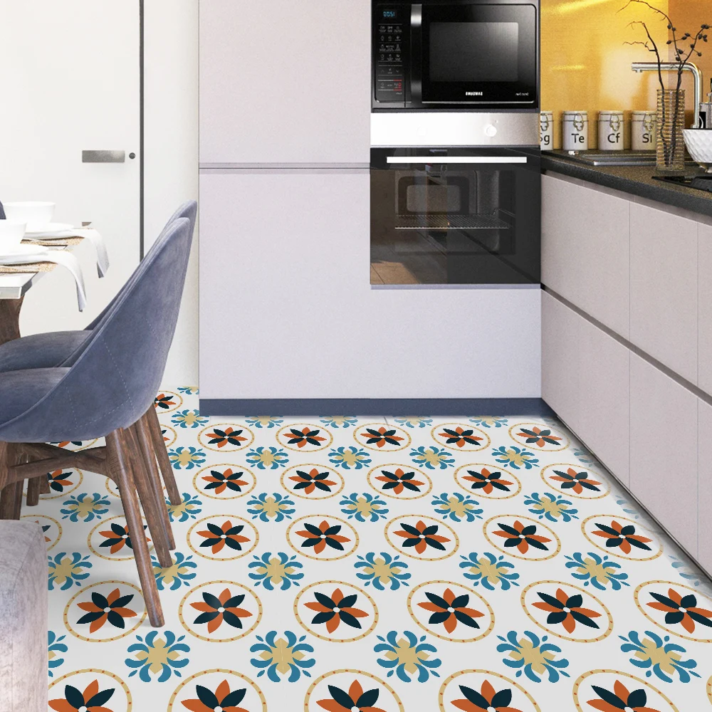 

Colorful Twill Anti-Skid Tile Stickers - 30x30cm (11.8in) 4 Pcs Self-Adhesive Waterproof PVC Floor Wall Tiles (10+ Styles)
