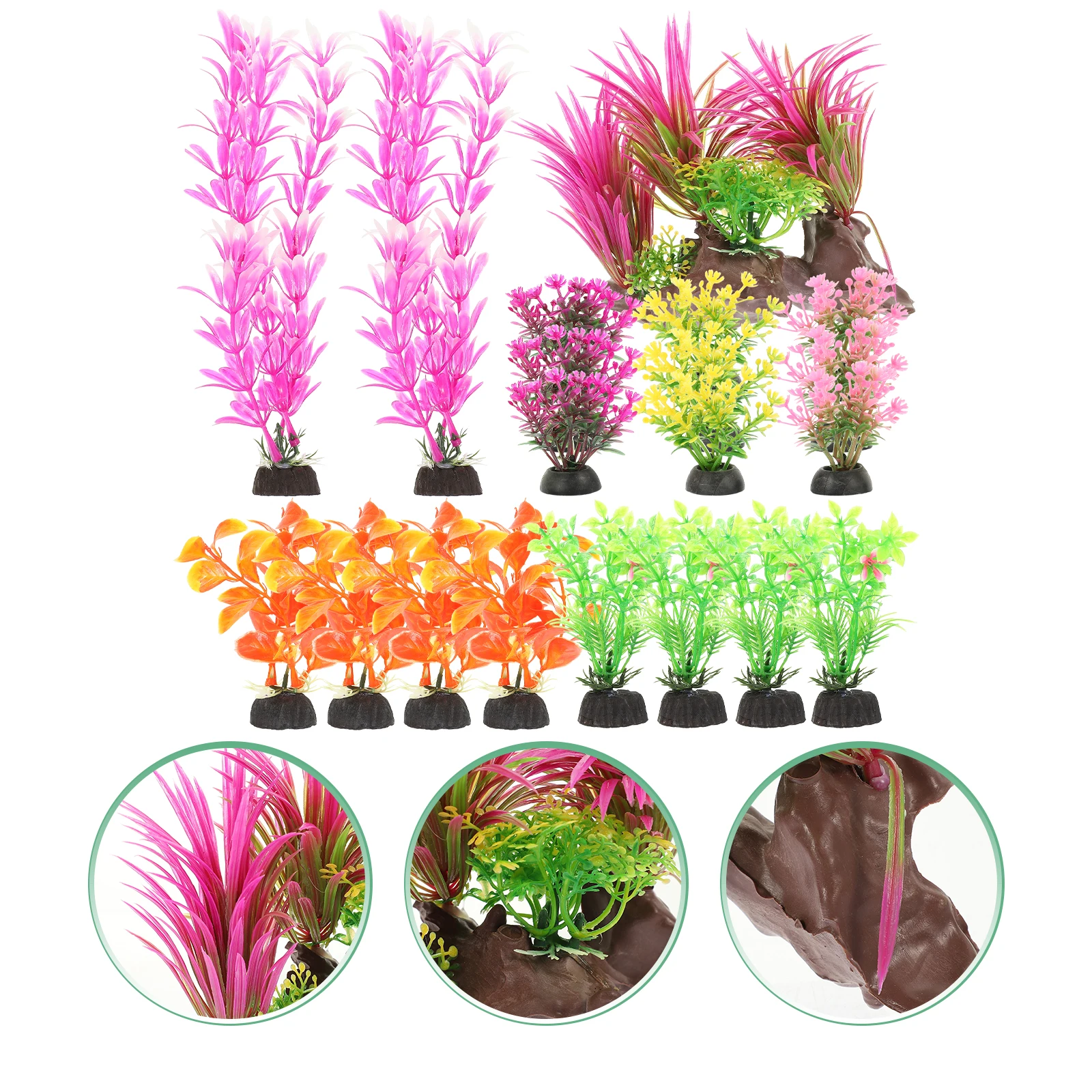 

20 Pcs Water Plants Decorations Fish Tank Grass Artificial Aquarium Accessories Betta Plastic