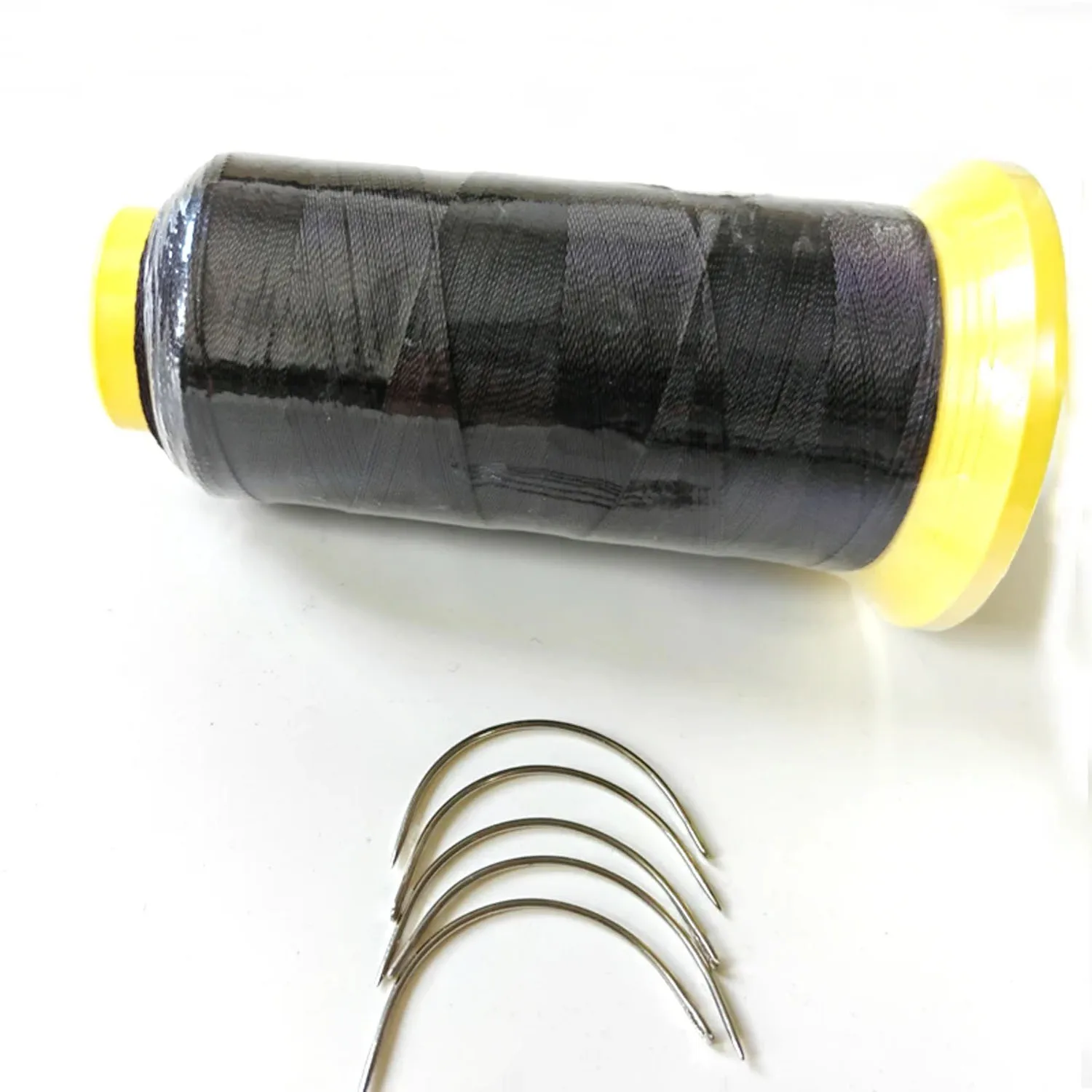 خيط نايلون مع كروشيه من النوع C 5 قطع لمستلزمات صالون تصفيف الشعر المستعار وخيوط خيط بوليستر للنسيج #4