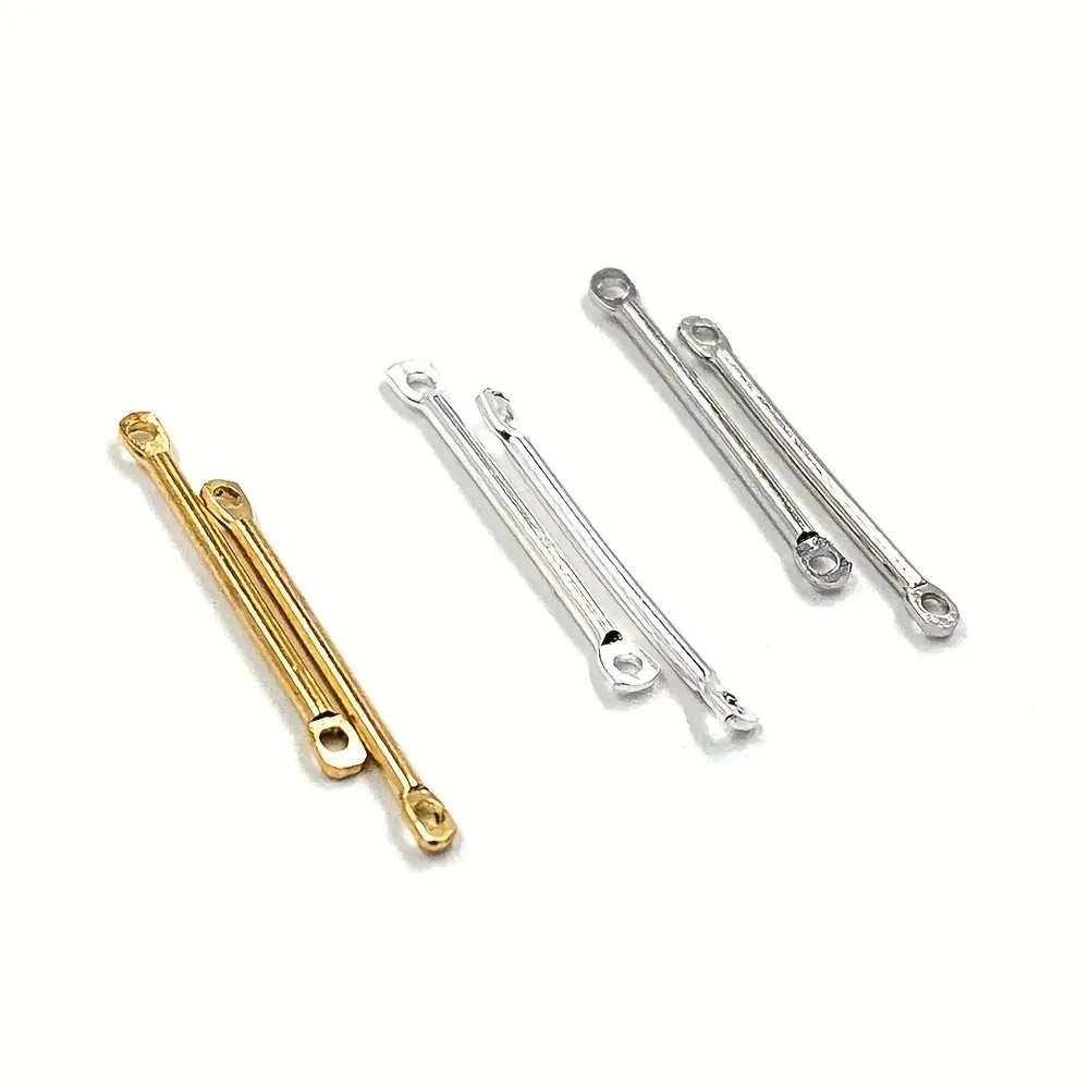 50 قطعة وصلات شريطية فارغة لصنع المجوهرات - موصلات معدنية مستطيلة من الفضة والذهب والروديوم (سوار، وصلات قلادة) #3