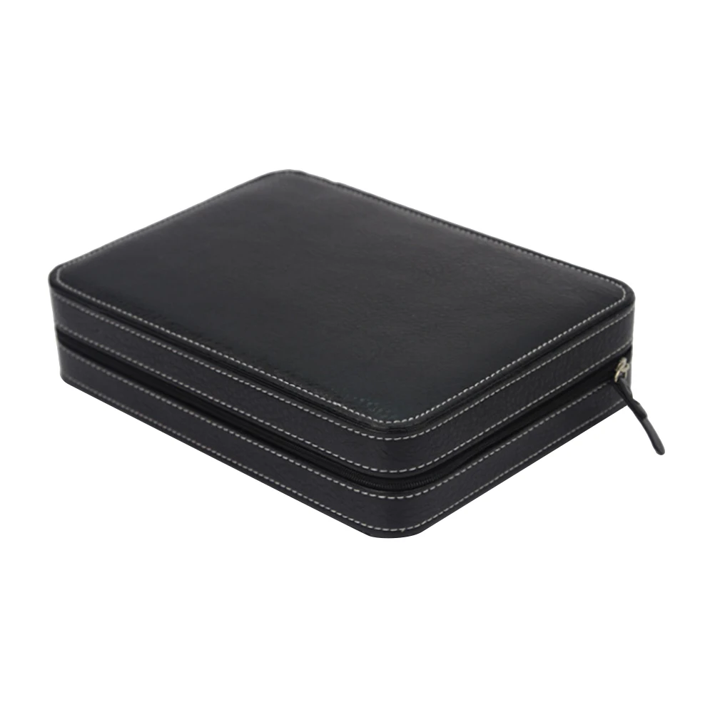 

8 Slots Watch Box Premium Leatherette Storage Box Portable Zippered Watch Case for Men or Women(Black)
