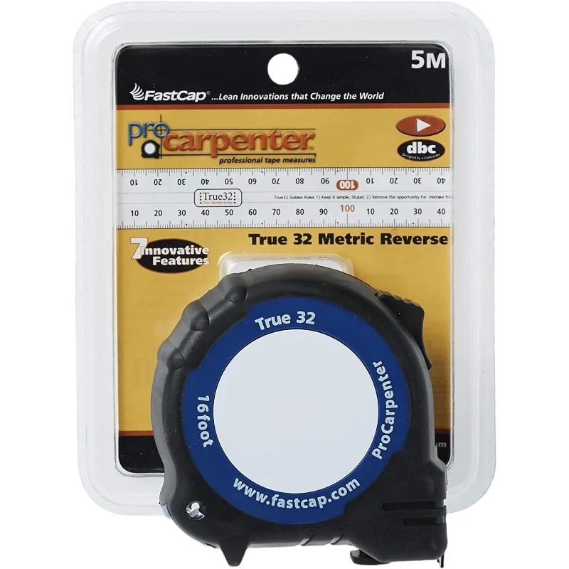

Метрическая обратная измерительная лента FastCap ProCarpenter True32 идеально подходит для профессионалов и обустройств дома с рычажным действием