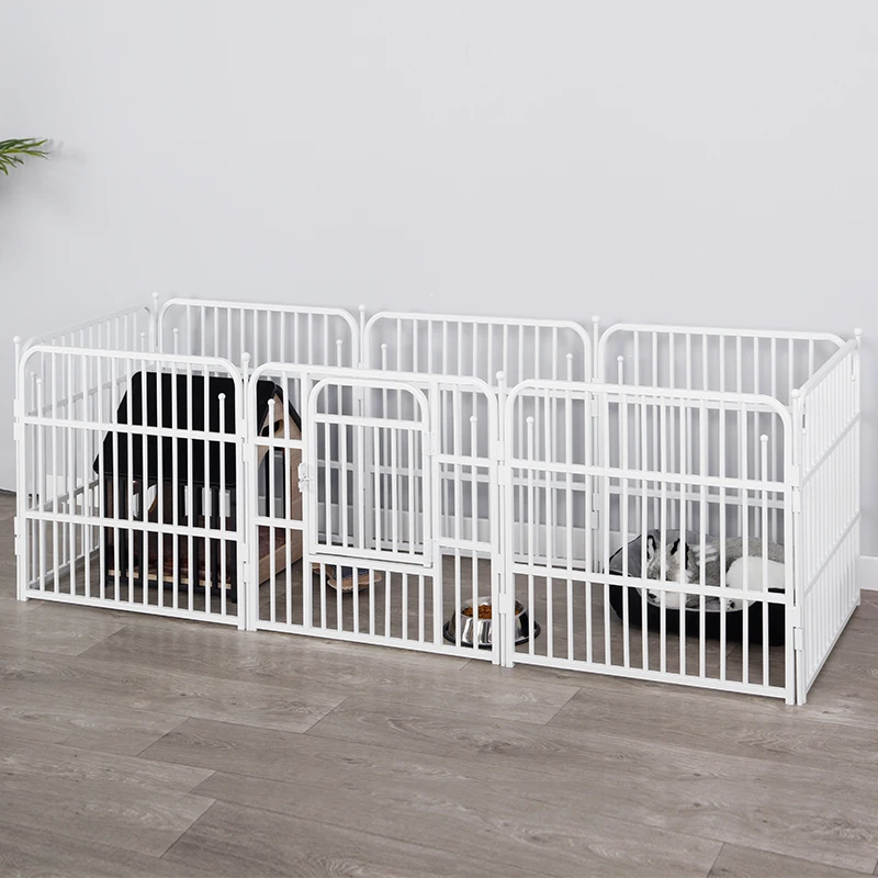 Detachable Large Dog Kennel Pet Carrier Playpen Pet Exercise Iron Fence Dog Puppy Run Cage