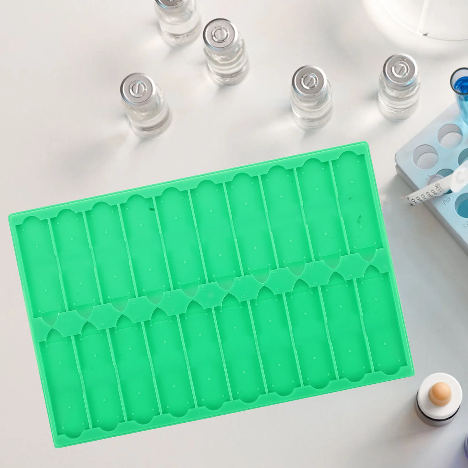 2 Pcs Drying Board Holder for Microscope Slides Glass Laboratory Rack Light Green Stand