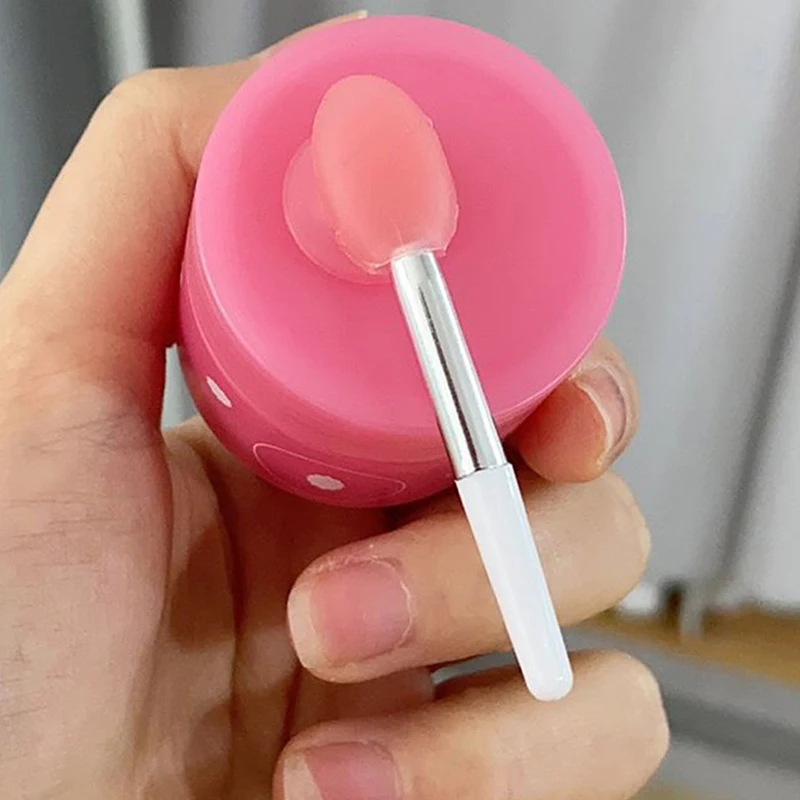 1pc silicone bálsamo labial máscara escova com otário capa de poeira batom cosméticos pincéis de maquiagem batom escova caixa de armazenamento