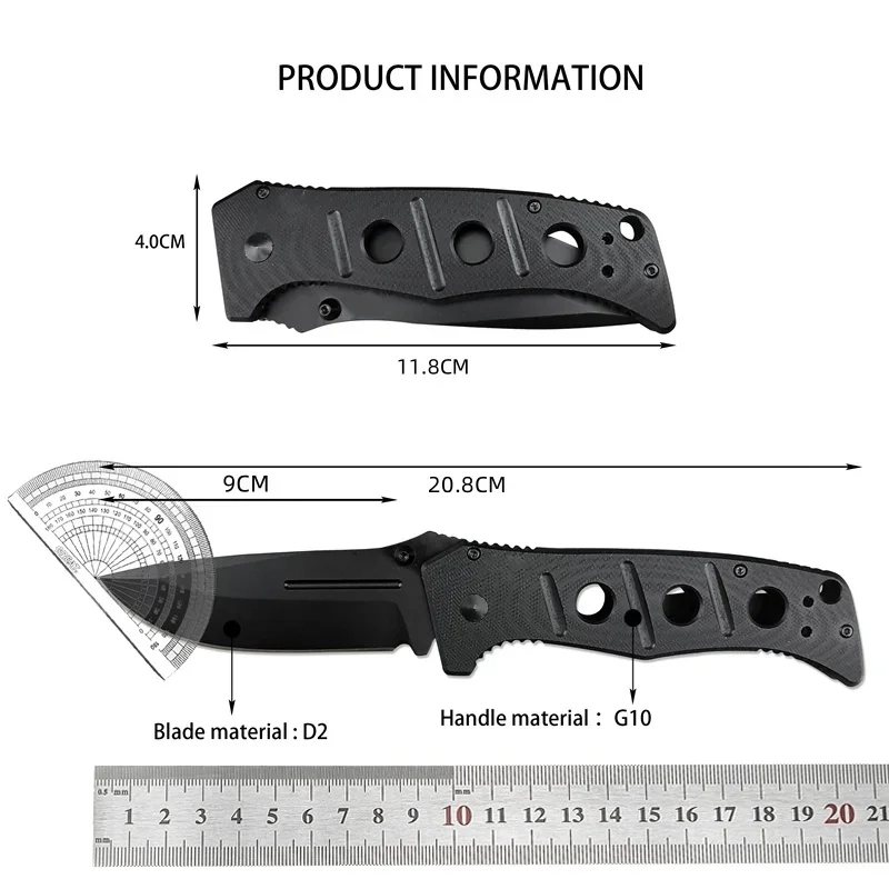 Outdoor BM275 Tactical Folding Knife Hunting Camping G10 Handle Fishing Survival Rescue Hiking Travel EDC Folding Knife