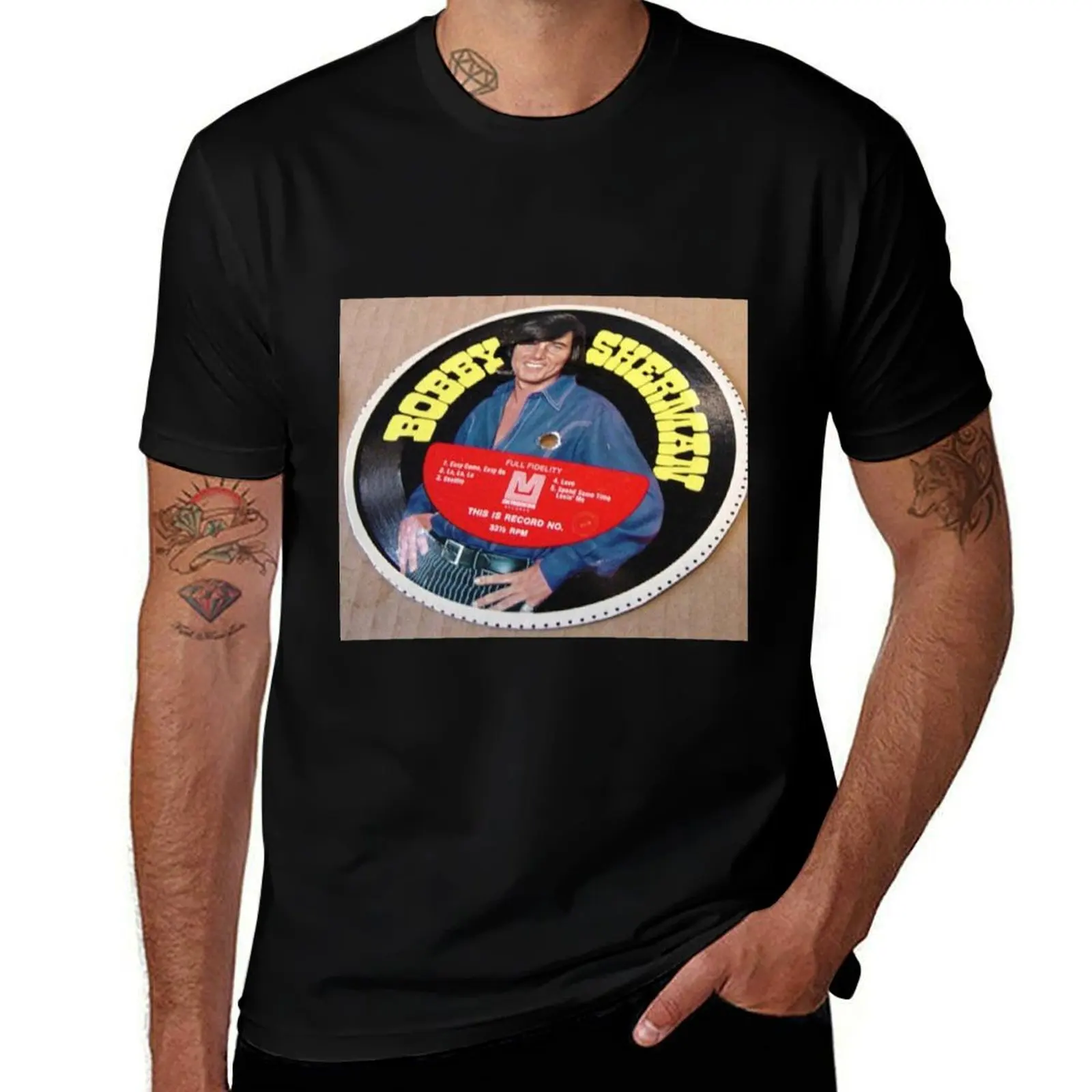 Bobby Sherman Cereal Box Record Picture Disc T-Shirt Big and Tall Casual T-Shirt