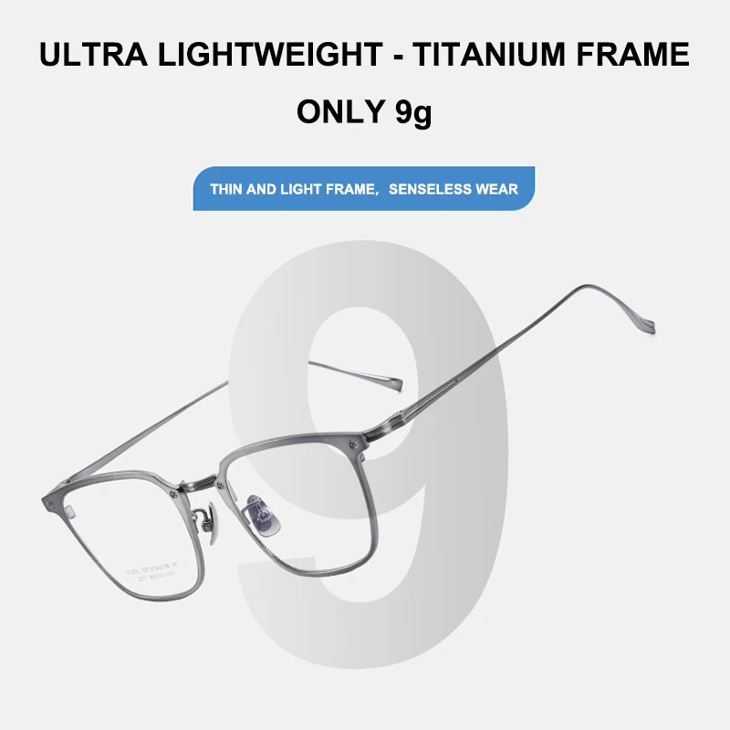 

Pure Titanium Men's Business Casual Glasses Frame Ultra-Light Tide Trendy Retro Spectacle Temperament Male Minimalist Style