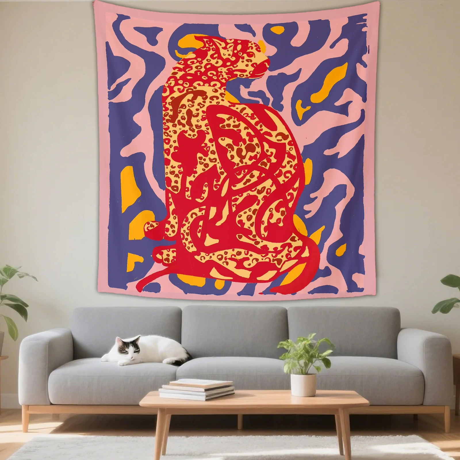 VIKAMA Skeleton Couple & Leopard Tapestry, 6 Assorted Designs, Wall Hanging Art for Bedroom Living Room