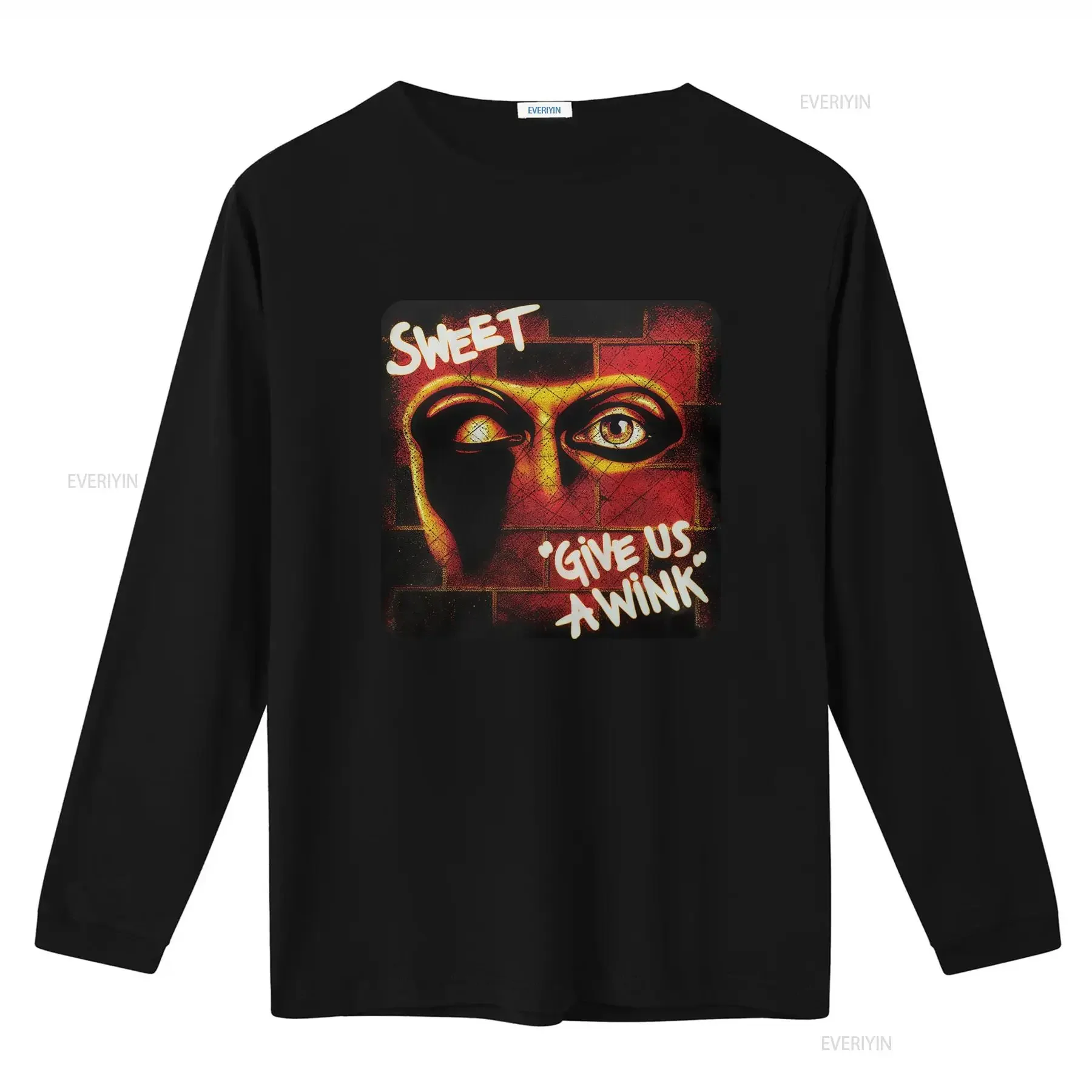 Cotton T Shirt The Sweet Give Us a Wink Album Design Rock Band Tribute vintage Washed Soft streetwear Versatile Casual Unisex