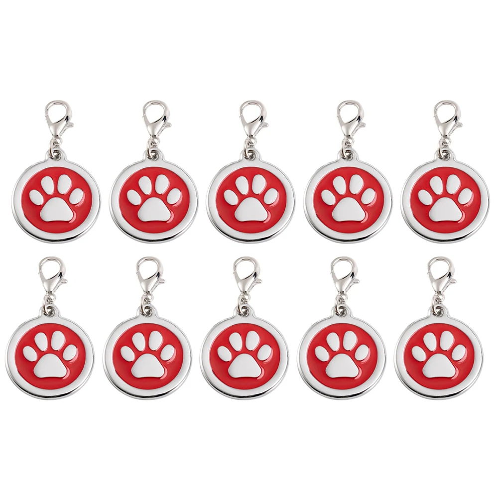 

10pcs Pet Collar Color Pendant Dog ID Tags Metal Engraved Keychain DIY Zinc Alloy Durable Pet Accessories Dog Hanging