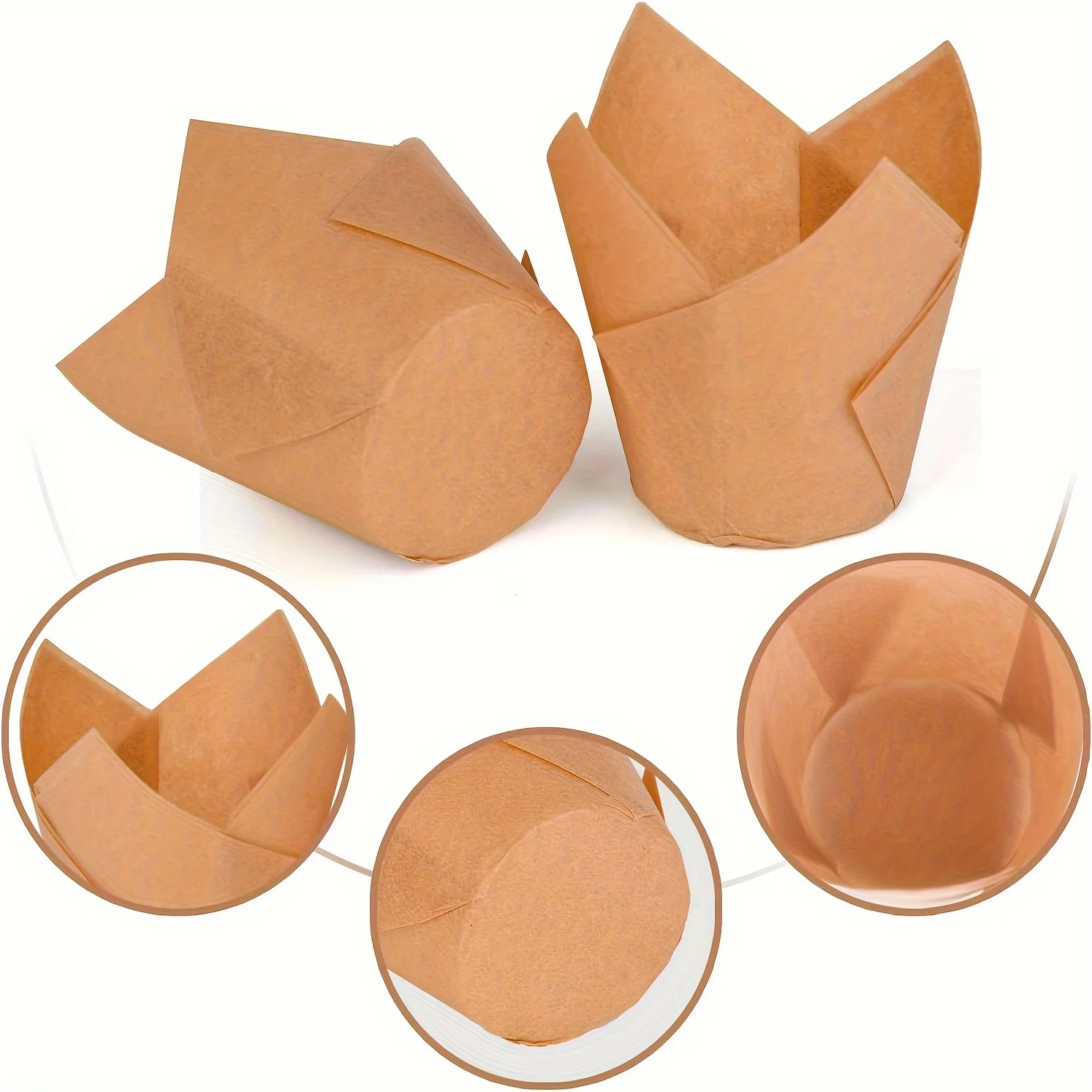 200/400pcs Tulip Cupcake Liners, Premium Baking Cups for Muffins and Cupcakes, Versatile Paper Cupcake Wrappers, for Wedding