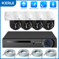 KERUI 2K 4MP HD H.265 Outdoor Camera System Kit POE NVR 8CH Home Security CCTV Audio Surveillance Recorder Night Vision Icsee