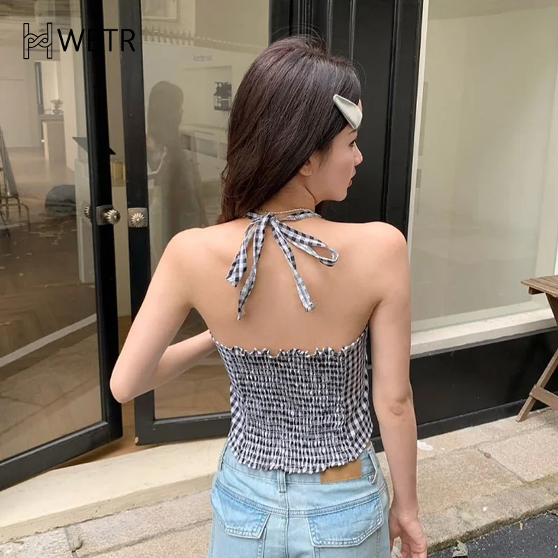 المرأة الصيف الرجعية Y2K منقوشة واحدة الصدر الرسن الدانتيل متابعة أكمام سليم تانك الأعلى