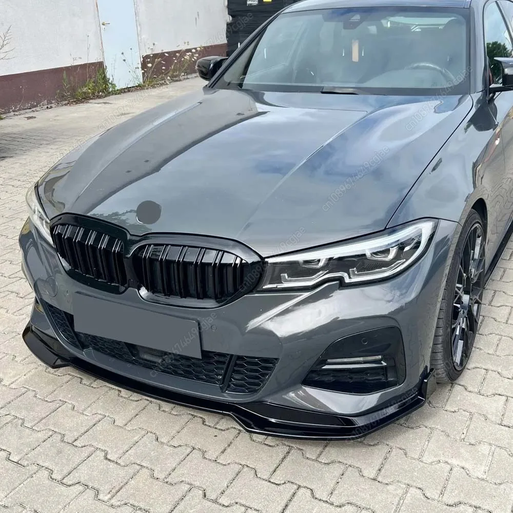 

Gloss Black Car Front Bumper Lip Cover Splitter For BMW 3 Series G20 G21 M-Sport 320i 330i 2019-2022 ABS Diffuser Guard Body Kit