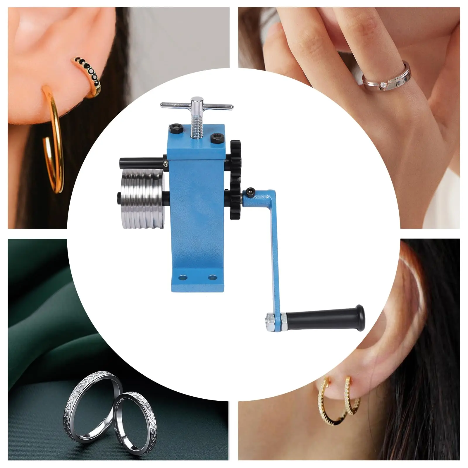 Happcucoe Ring and Earring Press Bending Machine, 6 Different Sizes of Round Slots, Hand-Bending Machine, Jewelry Tool, Bra Making Tool