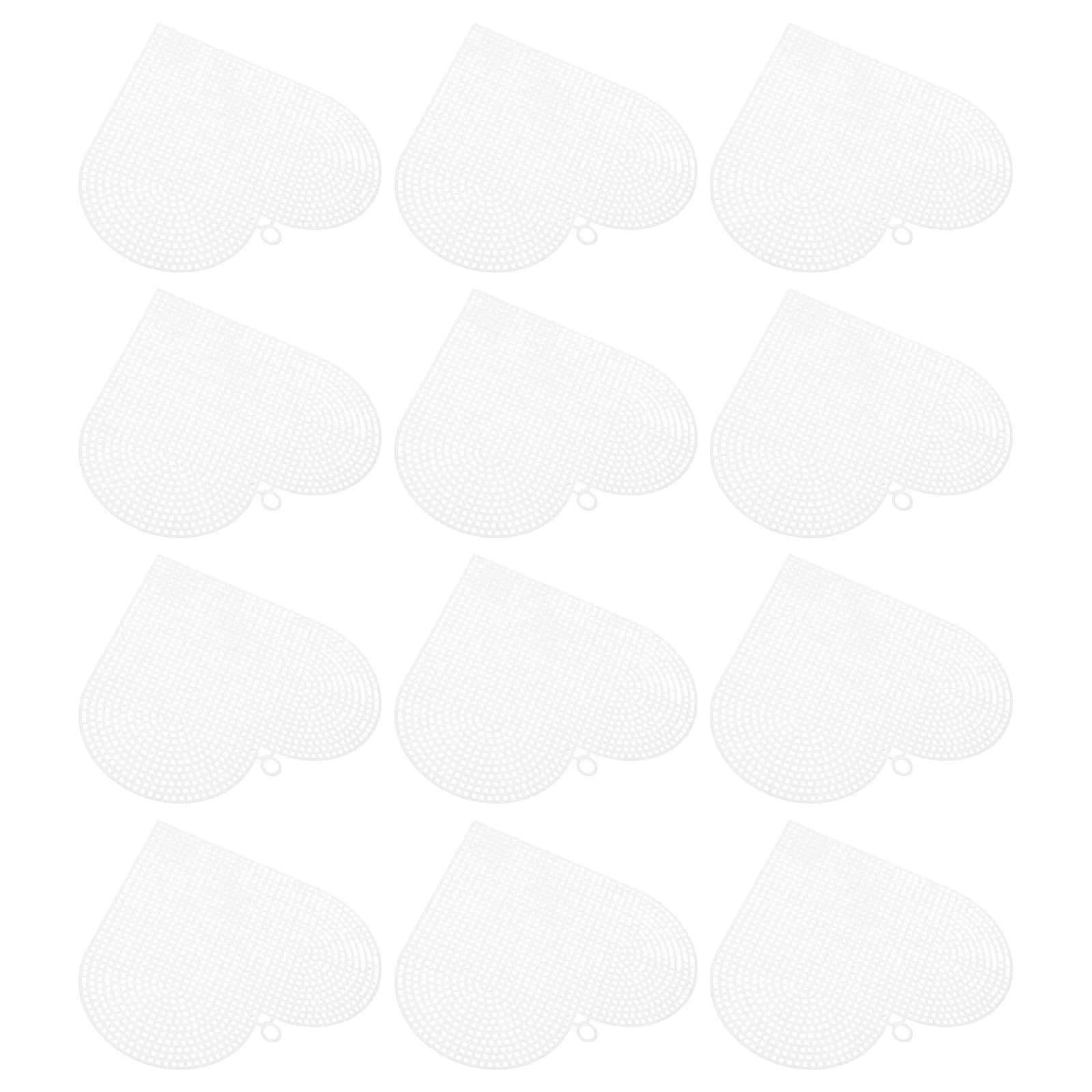 

30Pcs White Heart Shape Mesh Canvas Sheet Blank for Needlepoint Cross Stitch Knit Crochet Craft Supplies Allround Protection