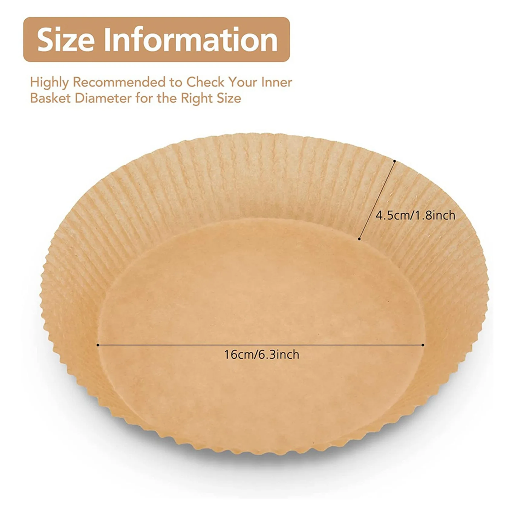 

【Popular】200Pcs Air Fryer Parchment Paper Liners Non-Stick Disposable Air Fryer Liners Basket Unperforated Round Parchment Paper