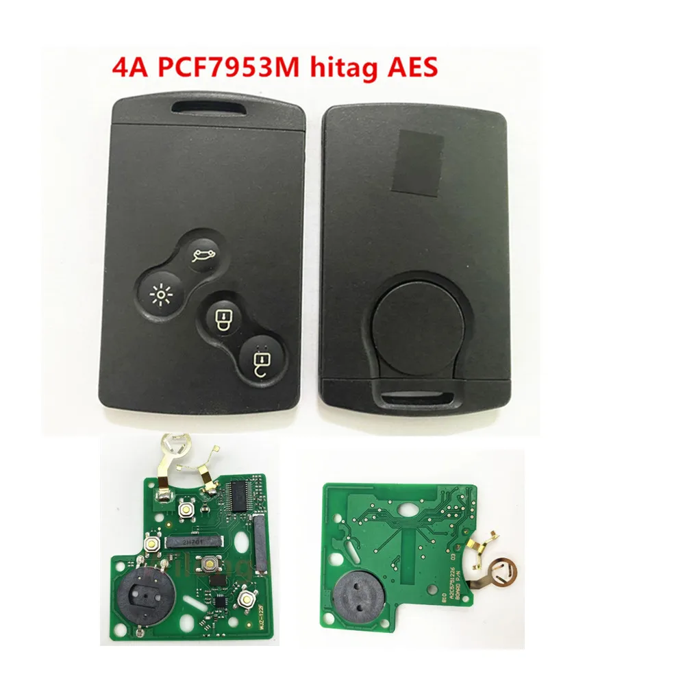 Keyless Go Handsfree Smart Card Remote Car Key With 4 Buttons 433MHz pcf7953m 4A Chip for Renault Clio IV 4 Captur 2009-2017