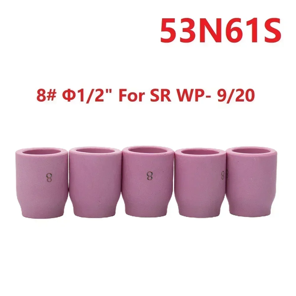 5pcs TIG Gas Lens Alumina Nozzle Ceramic Cup 53N61S 8# Φ1/2\