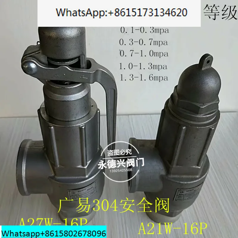 A27W-16P A21W-16P stainless steel 304 spring type threaded safety valve package inspection