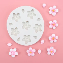 Rose Flower Shaped Chocolate Mold Mini 6 Holes Cherry Blossom Silicone Mold Cake Decorative Tool 10.8*10cm