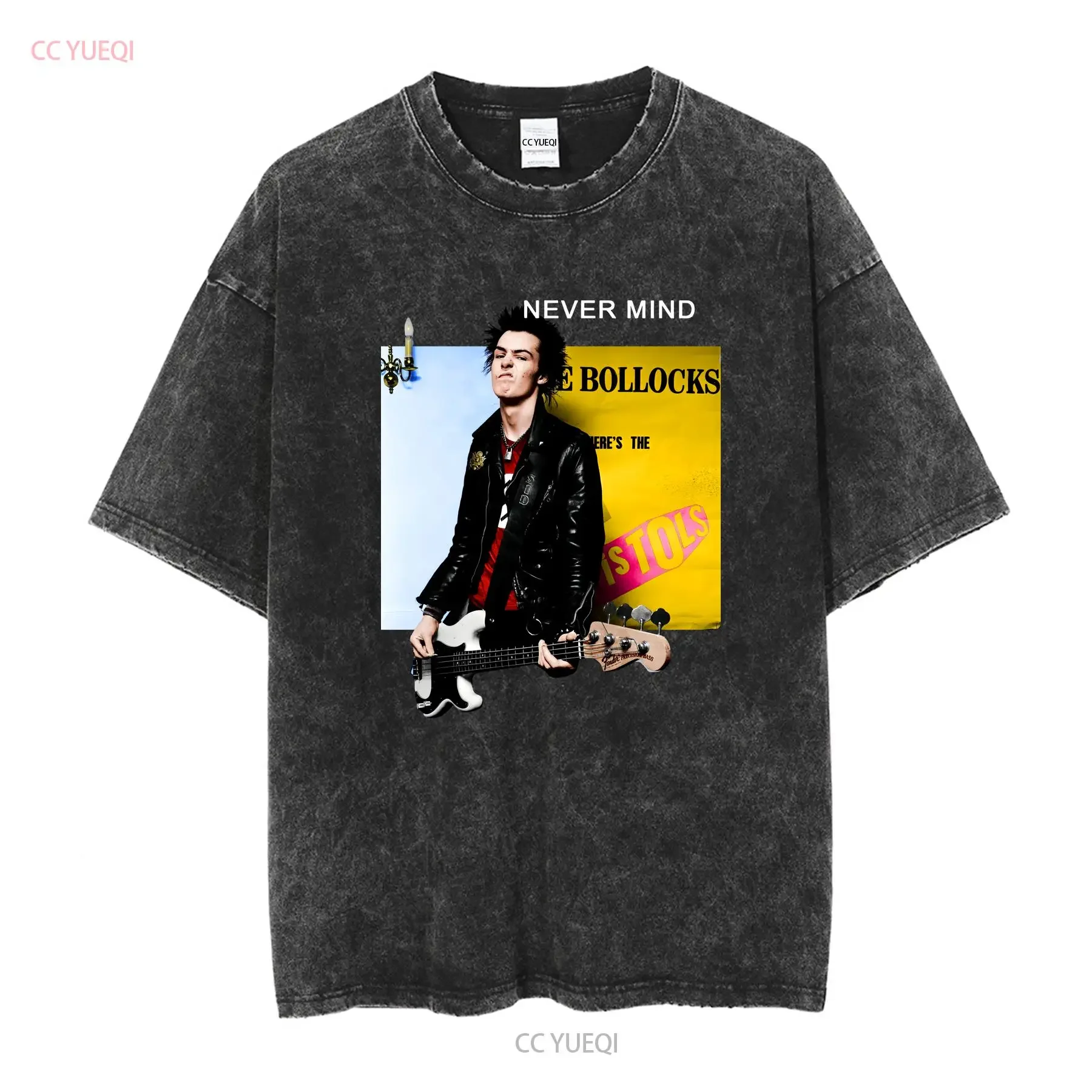 Sid Vicious Never Mind Signature T shirt vintage Washed streetwear graphic Versatile Casual Stylish fashion Soft vintage