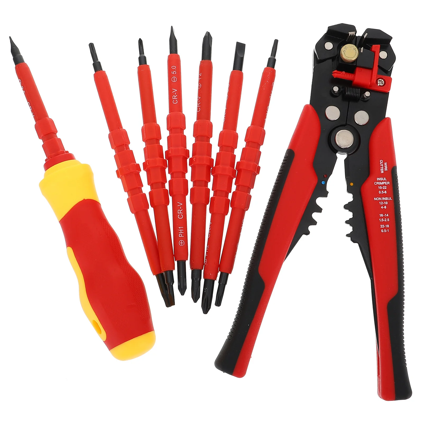 

1Set Strong Wire Stripper Tool -Saving Crimping Electrician Screwdriver Kits Wire Removing Tool Insulated Screwdriver
