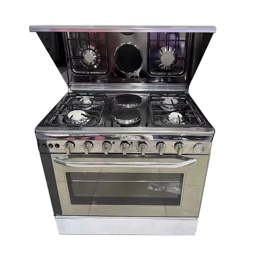 for6 stainless steel commercial six burner electric gas cooker range stove with grill and oven