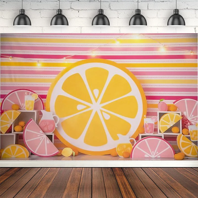 

Photography Backdrop Lemon Yellow Lemonade Girl 1st Birthday Party Cake Smash Decor Poster Background Banner Photo Studio Props