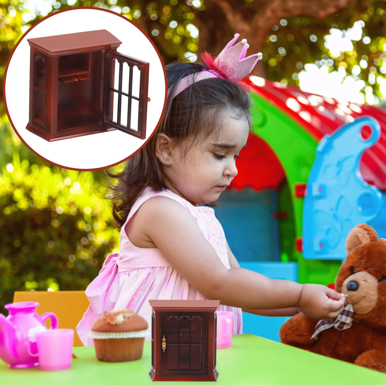 

Miniature Cabinet Plastic Mini House Furniture Mini Wine Storage Decorative Tiny Cabinet Exquisite Miniature Furniture