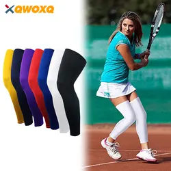 1 Pair Sports Lengthen Compression Leg Warmers Basketball Football Cycling Socks Knee Calf Sleeves UV Sun Leg Warmers Men Women