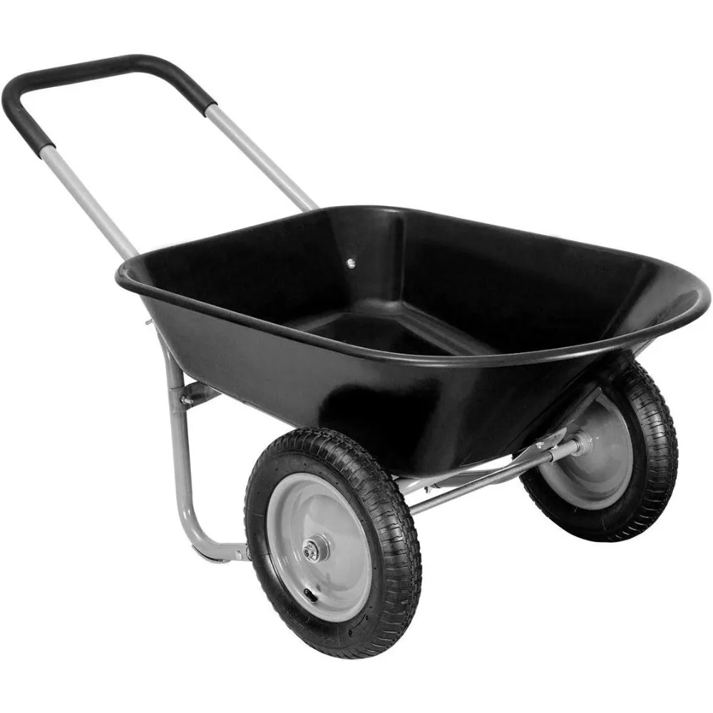 

2 Tire Wheelbarrow Yard Garden Cart Heavy Duty Landscape Wagon for Outdoor Lawn Use Utility Hauling Cart 330Lbs Load Cap