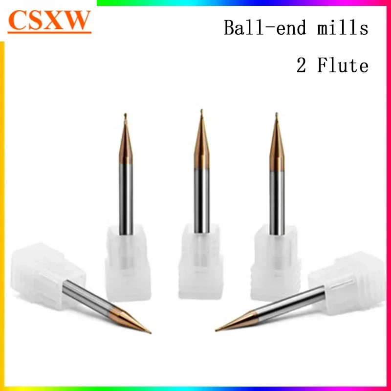 

NEW HRC55 2-Flute tungsten steel ball nose end milsl Small slot diameter 0.2mm 0.3mm 0.4mm 0.5mm 0.6mm 0.7mm cnc milling machine