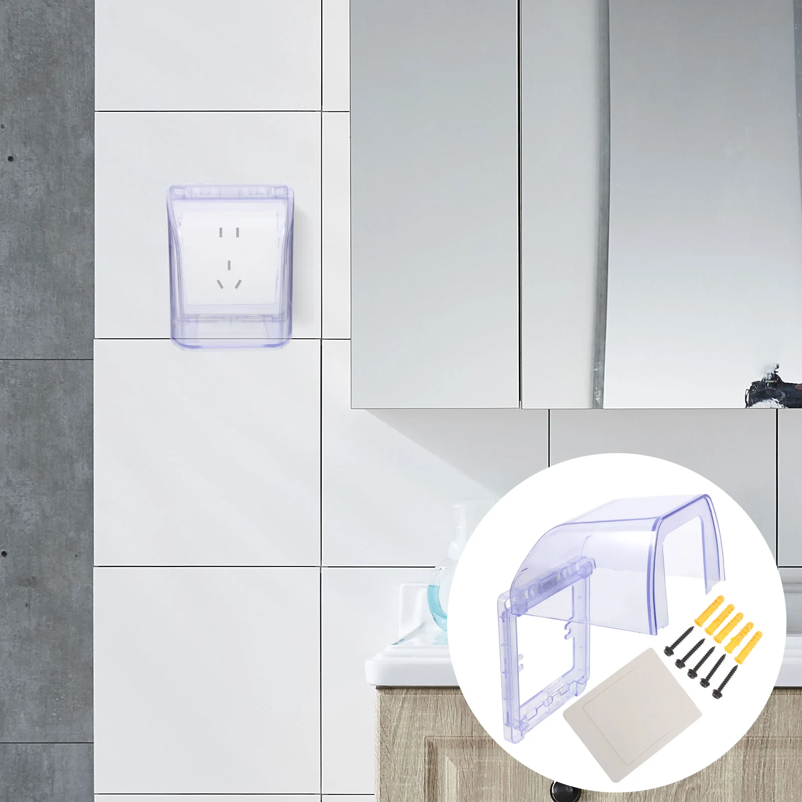 

86 Type Transparent Waterproof Socket Box Oversized Ultra Thick Electrical Outlet Cover Protector Splashproof for Bathroom