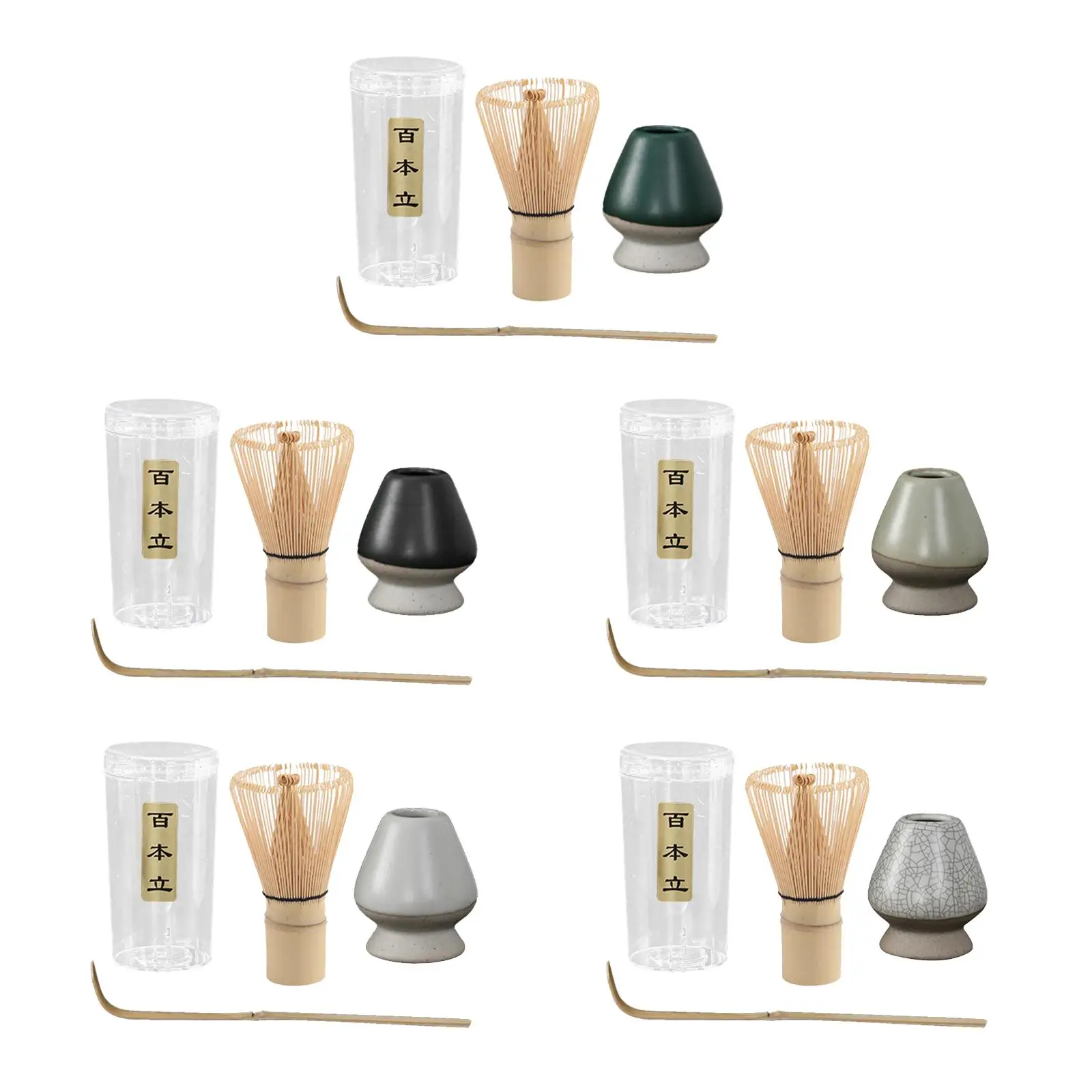 Traditional Japanese Matcha Ceremony Set Ceramic Whisk Holder Matcha Kits Matcha Whisk Matcha Scoop for Matcha Ceremony