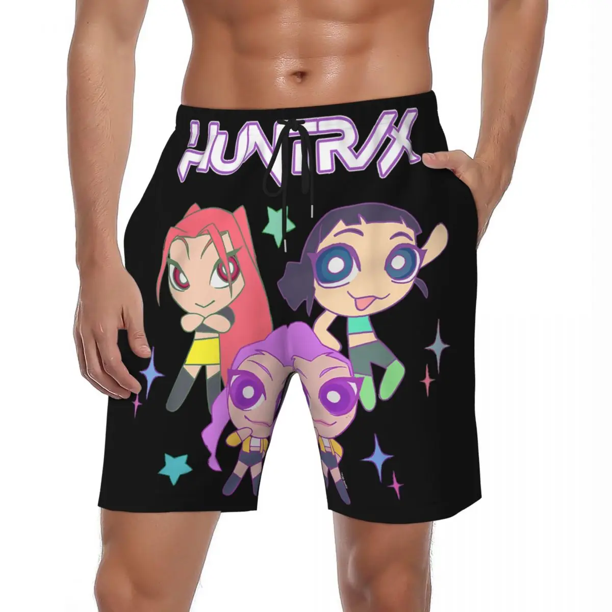 

Huntrix World Tour Officially Licensed Gym Shorts Summer Y2K Retro Beach Shorts Man Running Quick Dry Custom DIY Swimming Trunks