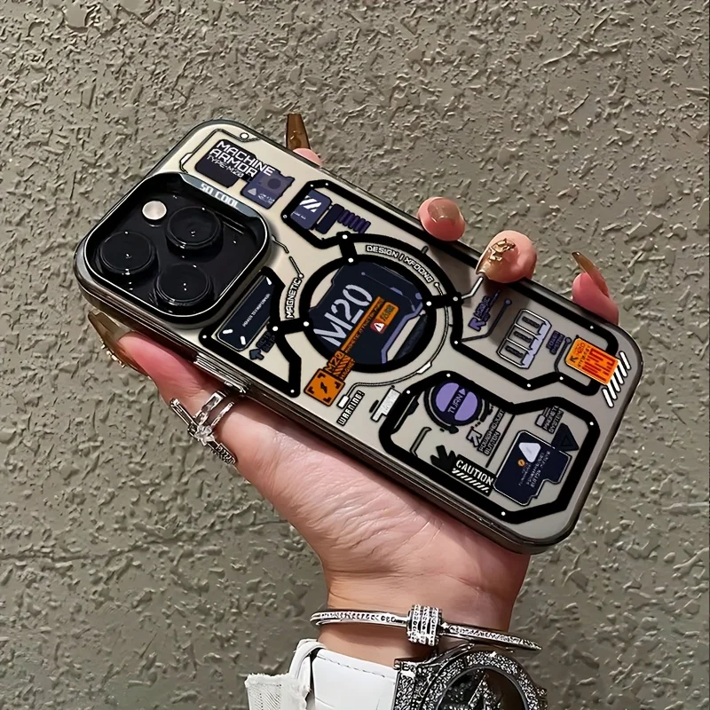 الإبداعية الدائرة اللوحة الأم نمط جراب هاتف آيفون 16 15 14 13 12 11 برو ماكس ماكس 8 7 زائد المضادة للسقوط متجمد الغطاء الخلفي #5