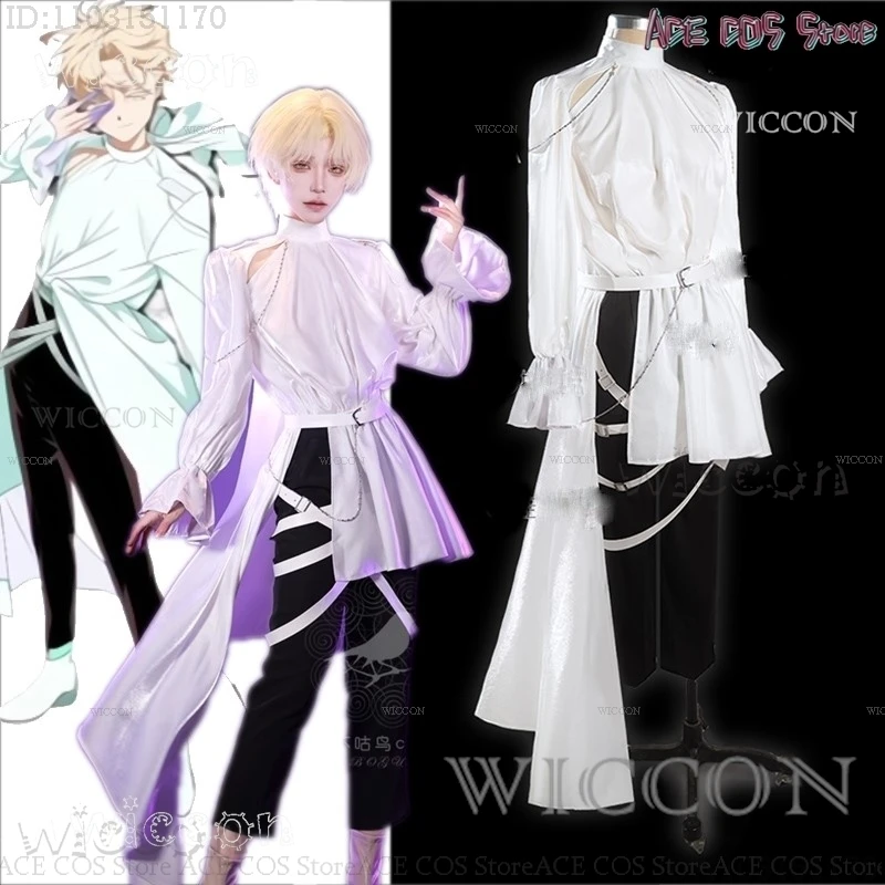 Alien Stage Luka Cosplay Costume Wig Top Pants Anime Idol Backless outfit RolePlay Suit Mens Fancy Halloween Carnival Outfit XXL