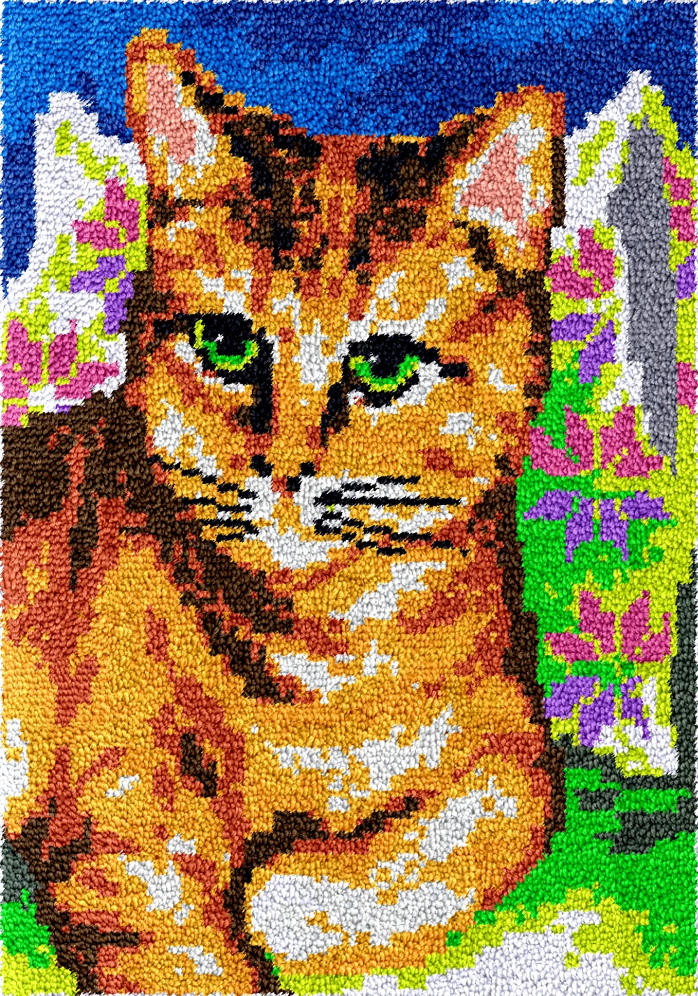 

latch hook carpet cat pattern print knitting needles kit for cotton embroidery yarn Needlework Sets diy cross stitch kits rugs