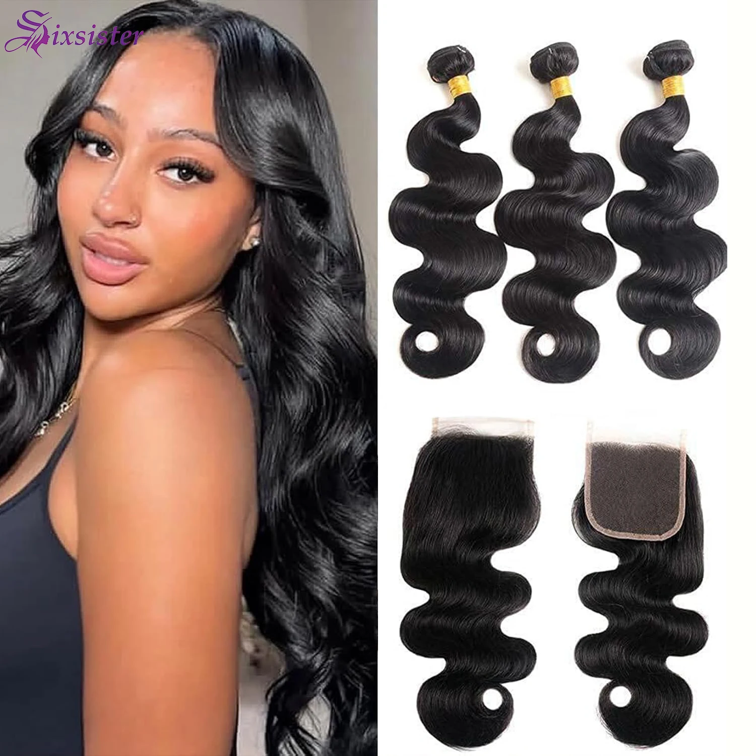 

Пучки объемных волн с застежкой 100% бразильские девственные человеческие волосы 3 пучка с застежкой Объемная волна 3 пучка с кружевной застежкой 4x4