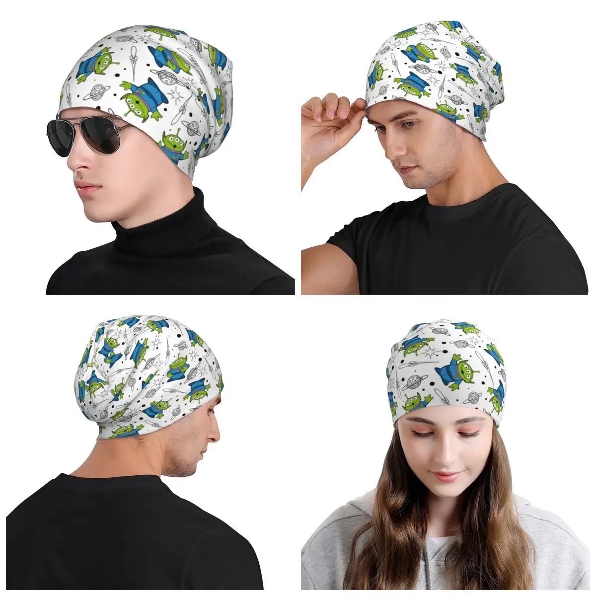 مخصص لعبة قصة الأخضر الأجانب Skullies Beanies قبعات الشارع الشهير شتاء دافئ الرجال النساء محبوك قبعة للجنسين الكبار بونيه القبعات