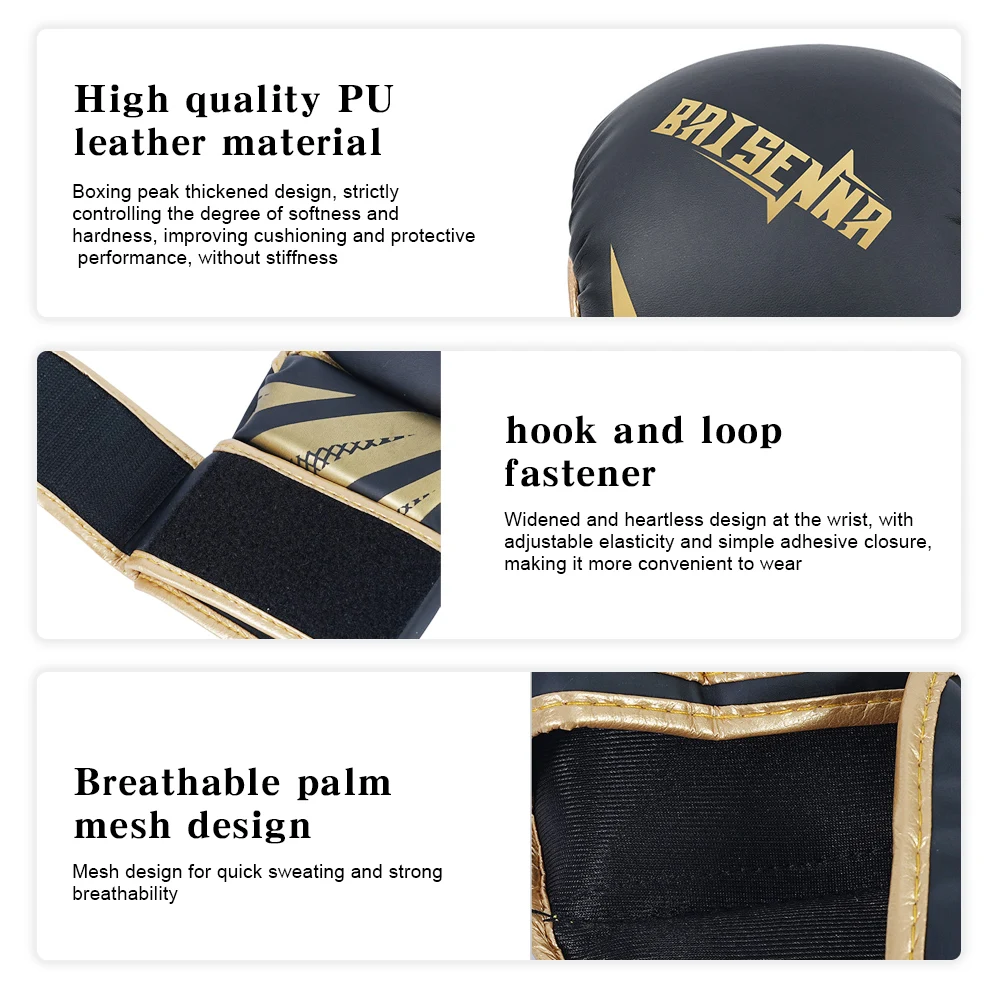 قفازات الملاكمة MMA المهنية نصف اصبع الرمل الكاراتيه الملاكمة التايلاندية التدريب قفاز بولي PU سميكة اللكم حقيبة قفاز للأطفال الكبار #6