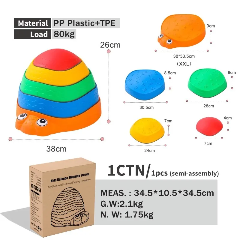 5 قطع من أحجار التوازن، أحجار القفز على مسار الأطفال، ألعاب حسية لعب الأطفال في الأماكن المغلقة والخارجية #2