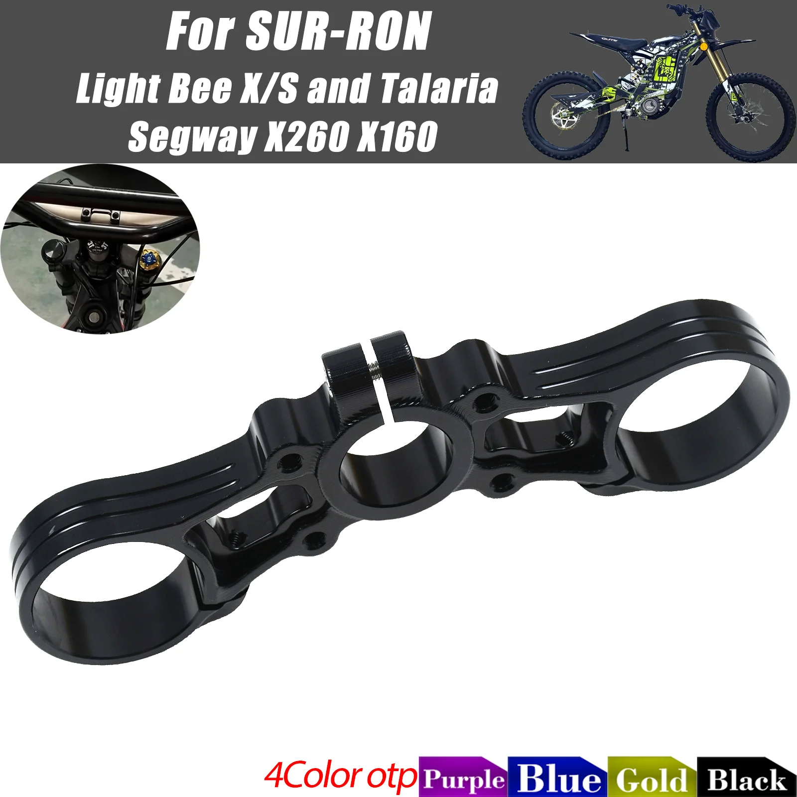 For Surron Motocross CNC Aluminum Upper Triple Clamp Modified Parts Light Bee X S Motorized Bike Pit Bike Uplink Board Enduro